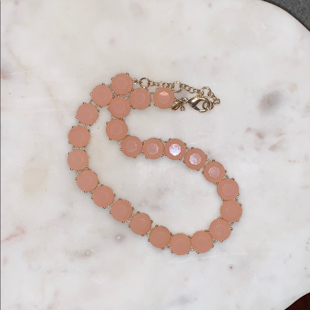 J. Crew blush tone acrylic and gold tone necklace